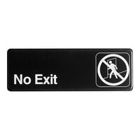 Thunder Group No Exit Sign - Black and White, 9" x 3"