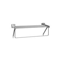 American Specialties, Inc. 24" Satin Stainless Steel Surface-Mounted Towel Shelf with Towel Bar and Support Brackets 10-7310-24S