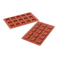 Silikomart Mini Dessert 15 Compartment Square Silicone Baking Mold - 1 1/2" x 1 1/2" x 1/2" Cavities SF177