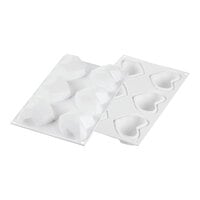 Silikomart Curve Amorini Origami 6 Compartment White Silicone Baking Mold and Plastic Cutter - 2 15/16" x 3 5/16" x 1 3/8" Cavities CURVE AMORINI ORIGAMI