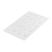 Silikomart Curve Quenelle 20 Compartment White Silicone Baking Mold - 1 3/4" x 13/16" x 3/4" Cavities CURVE QUENELLE 10