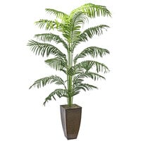LCG Sales 6 1/2' Artificial Areca Palm Tree in Copper Deco Metal Planter