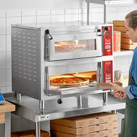 Avantco DPO-18-DDM Double Deck Countertop Pizza / Bakery Oven with Two 18 inch Independent Chambers with Digital Controls - 3200W, 240V