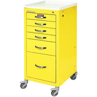 Harloff M-Series 18" x 18" x 40 3/4" 6-Drawer Steel Infection Control Cart with Key Lock M3DS1830K16