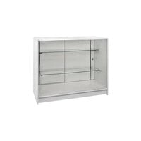Econoco 48" x 20" x 38" White 2-Shelf Safety Glass Showcase