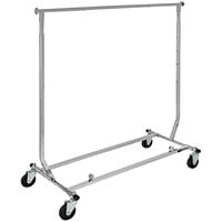 Econoco 48" x 65" Collapsible Garment Rack with Adjustable Hangrail and Square Tubing