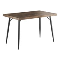 Lancaster Table & Seating Mid-Century 30" x 48" Standard Height Butcher Block Table with Espresso Finish