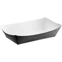 #500 5 lb. Solid Black Paper Food Tray - 500/Case
