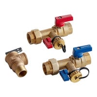 Easyflex EFLF-ISV-HCTP Brass Tankless Water Heater Isolation Valve Kit with 3/4" Threaded Connections and Pressure Relief Valve