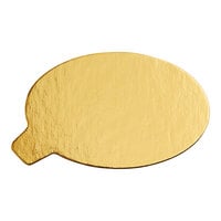 Enjay 3 7/8" x 2 1/4" Oval Gold Single Serve Dessert Board with Tab - 500/Case