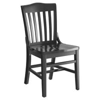 Lancaster Table & Seating Black Finish Wood School House Chair