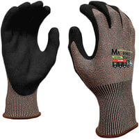 Cordova Machinist Gray and Orange HPPG Cut-Resistant Gloves with Black Sandy Nitrile Palm Coating - Pair