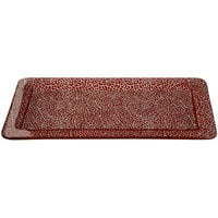 Rosseto Kalderon Foglia 16" x 10" Rectangular Red Glass Platter