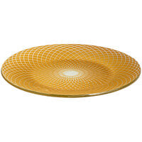 Rosseto Kalderon Spiro 15 5/8" Round Gold Glass Platter