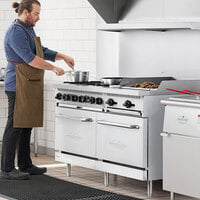 Main Street Equipment E60-G24-N Natural Gas 6 Burner 60 inch Range with 24 inch Griddle and 2 Standard Ovens - 280,000 BTU