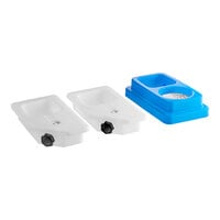 PourAway Blue Lid and (2) 2 Gallon Liquid Waste Disposal Tank Set for 23 Gallon Slim Trash Cans