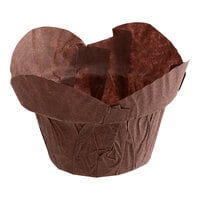 Baker's Mark Chocolate Brown Medium Rounded Muffin Wrap 2" x 2 5/8" - 1000/Case