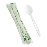 Stalk Market Wrapped Heavy Weight White CPLA Spoon 6 1/2" - 750/Case