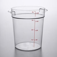 Cambro 4 Qt. Clear Round Polycarbonate Food Storage Container