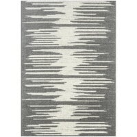Abani Casa Collection 4' x 6' Cream / Gray Contemporary Abstract Geometric Jagged Area Rug