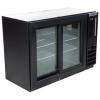 Beverage-Air BB48HC-1-GS-B 48" Black Underbar Height Sliding Glass Door Back Bar Refrigerator