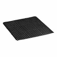 Lavex 3' x 3' Heavy-Duty Black Rubber Connectable Anti-Fatigue Floor Mat - 1/2" Thick
