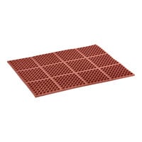 Lavex 29" x 39" Heavy-Duty Red Rubber Grease-Resistant Straight Edge Anti-Fatigue Floor Mat - 7/8" Thick