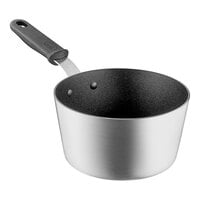 Vollrath Wear-Ever 2.75 Qt. Tapered Non-Stick Aluminum Sauce Pan with SteelCoat x3 and Black Silicone Handle 6923275