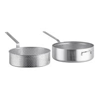 Vollrath Wear-Ever 12 Qt. Heavy-Duty Aluminum Fry Pot with Basket and Plated Handle 681112