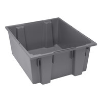 Quantum 23 1/2" x 19 1/2" x 10" Gray Stack and Nest Tote SNT225GY