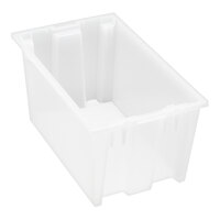 Quantum 18" x 11" x 9" Clear Stack and Nest Tote SNT185CL
