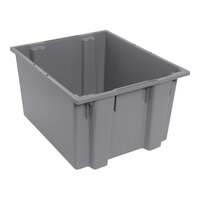 Quantum 23 1/2" x 19 1/2" x 13" Gray Stack and Nest Tote SNT230GY