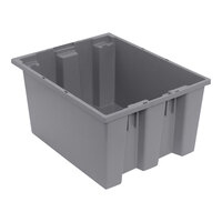 Quantum 19 1/2" x 15 1/2" x 10" Gray Stack and Nest Tote SNT190GY