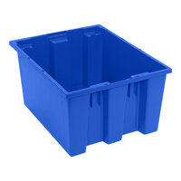 Quantum 19 1/2" x 15 1/2" x 10" Blue Stack and Nest Tote SNT190BL