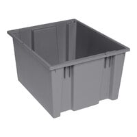 Quantum 19 1/2" x 15 1/2" x 13" Gray Stack and Nest Tote SNT195GY