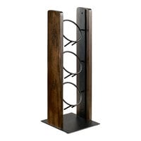 Cal-Mil Heritage 7 1/4" x 7 3/4" x 20 1/2" 3-Cylinder Dark Oak Wood Vertical Flatware / Condiment Display 3411-112