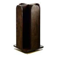 Cal-Mil Heritage Dark-Stained Oak Wood 4-Section Revolving Countertop Cup / Lid Organizer 378-112