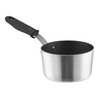 Vollrath Wear-Ever 1.5 Qt. Tapered Non-Stick Aluminum Sauce Pan with SteelCoat x3 and Black Silicone Handle 692315