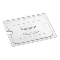 Choice 1/2 Size Clear Polycarbonate Food Pan Lid with Notch and Handle