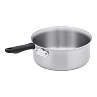 Vollrath Tribute 7 Qt. Tri-ply Stainless Steel Sauce Pan / Butter Warmer with Black Silicone Handle 702170