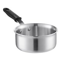 Vollrath Tribute 2.5 Qt. Tri-ply Stainless Steel Sauce Pan / Butter Warmer with Black Silicone Handle 702125
