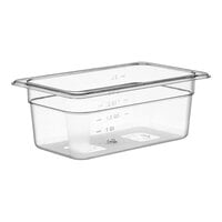 Choice 1/4 Size 4" Deep Clear Polycarbonate Food Pan