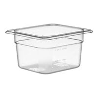 Choice 1/6 Size 4" Deep Clear Polycarbonate Food Pan