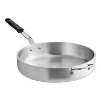 Vollrath Wear-Ever Classic Select 7.5 Qt. Straight-Sided Heavy-Duty Aluminum Saute Pan with Black Silicone Handle 682175