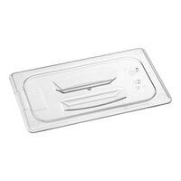 Choice 1/4 Size Clear Polycarbonate Food Pan Lid with Handle