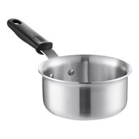 Vollrath Tribute 1.5 Qt. Tri-ply Stainless Steel Sauce Pan / Butter Warmer with Black Silicone Handle 702115