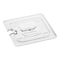 Choice 1/6 Size Clear Polycarbonate Food Pan Lid with Notch and Handle