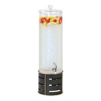Cal-Mil Empire 3 Gallon Round Beverage Dispenser with Ice Chamber and Black / Gold Metal Base 22631-3-90