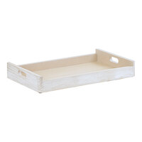 Cal-Mil Newport 23 1/4" x 14 1/2" x 3 1/4" White-Washed Pine Wood Room Service Tray 22454-1220-113