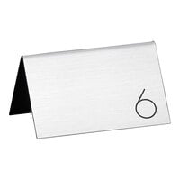 Cal-Mil 5" x 3" Silver / Black Number Table Tents - 1 to 25